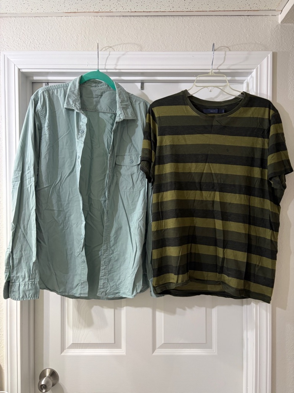 Bonobos & Suit Olive Striped Shirt & Light Mint Blue Casual Button-Down Set